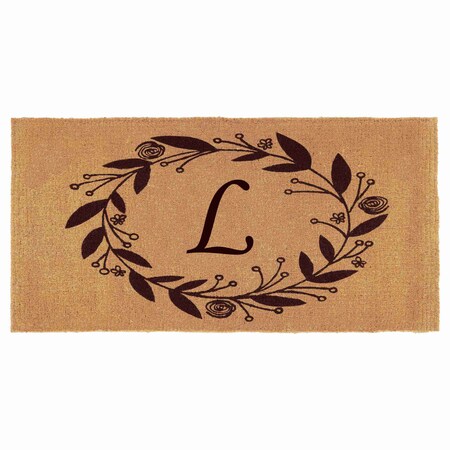 Calloway Mills Monogram Door Mat, Coir, Black, Natural, 36 in W x 72 in L 103363672L